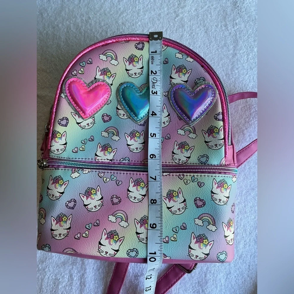 Charming Cat and Heart Print Kids Backpack
